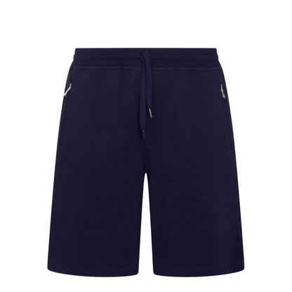 Techno Cotton Fleece Bermuda Shorts Navy Blue