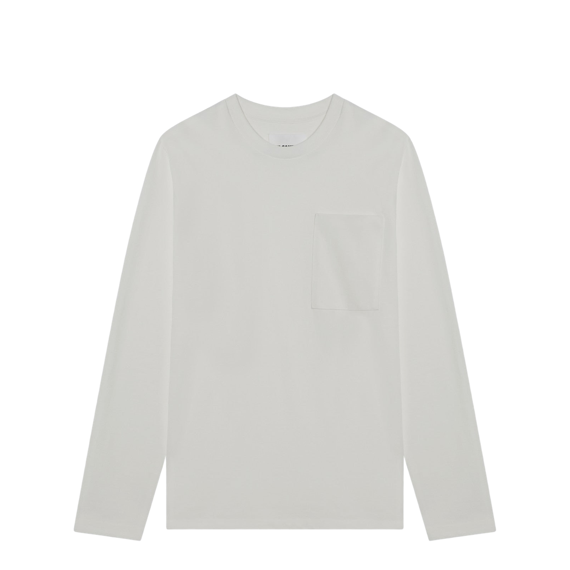 Long-Sleeved White Cotton Jersey T-Shirt