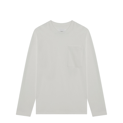 Long-Sleeved White Cotton Jersey T-Shirt