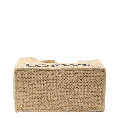Medium Loewe Font Tote In Raffia