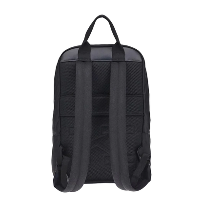 Nylon Backpack with Fabric Top Handle and Two Front Zippered Pockets