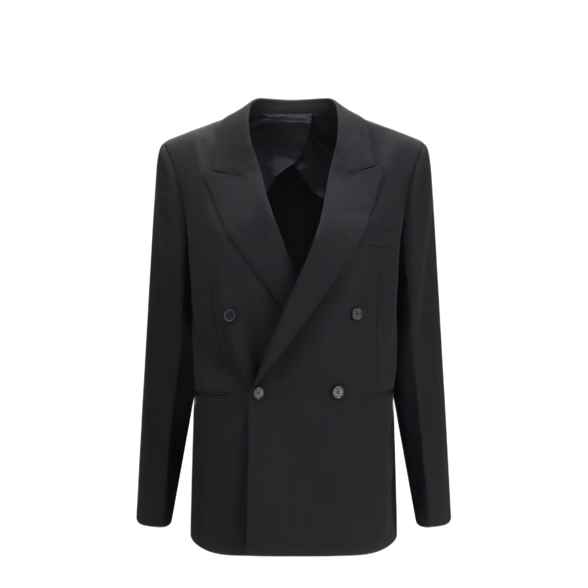 Double Breasted Wool Twill Blazer