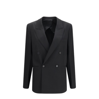 Double Breasted Wool Twill Blazer