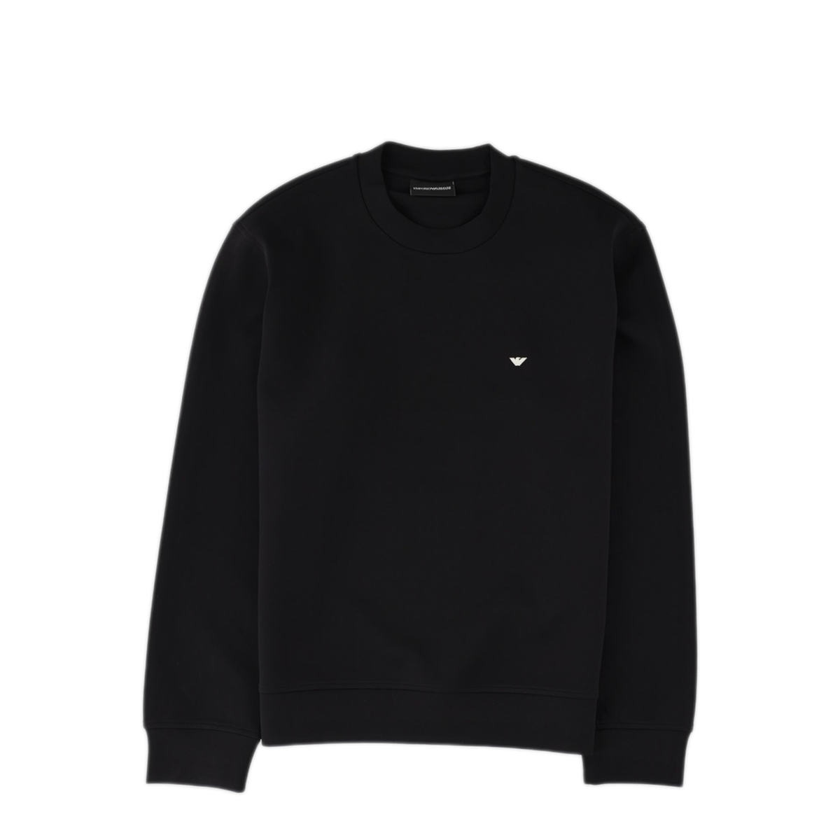 MAYFEYR - Emporio Armani - Black Logo Embroidery Crew Neck Sweatshirt - EM004533AF10013UC001