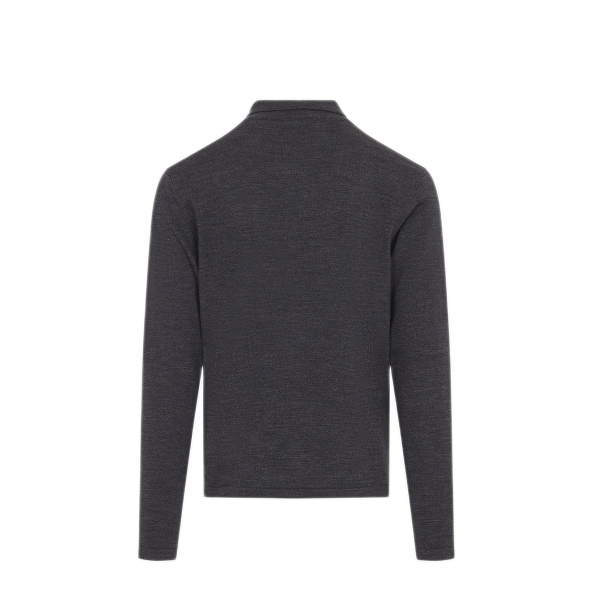 Ecorce Mouliné Wool Long-Sleeve Polo