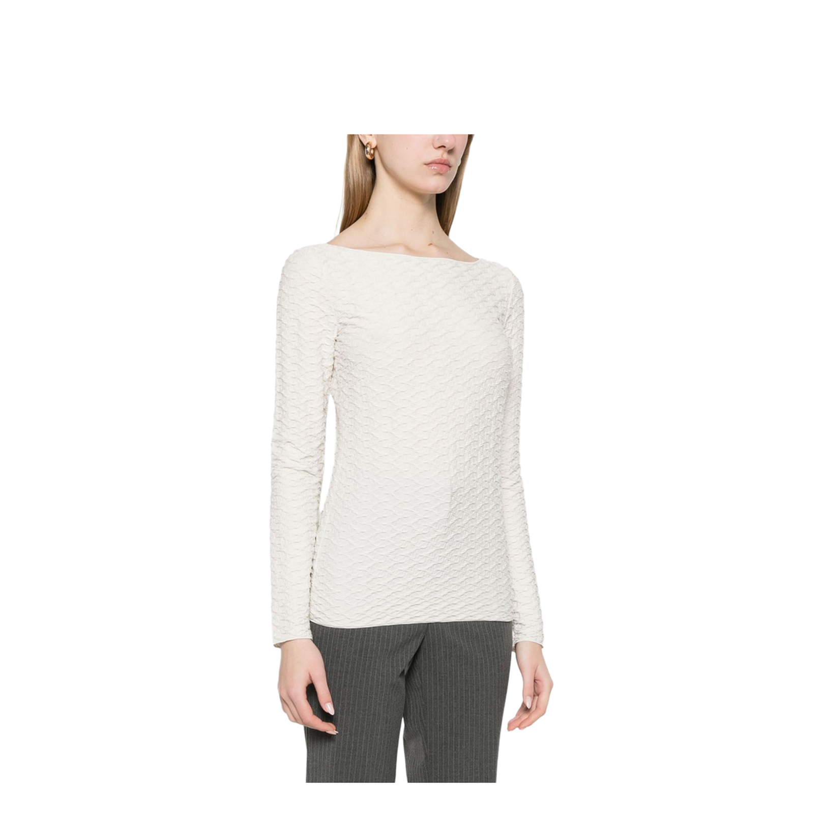 Jacquard Jersey Jumper with Embossed Pattern