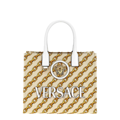 Chain Stripes La Medusa Small Shopping Bag