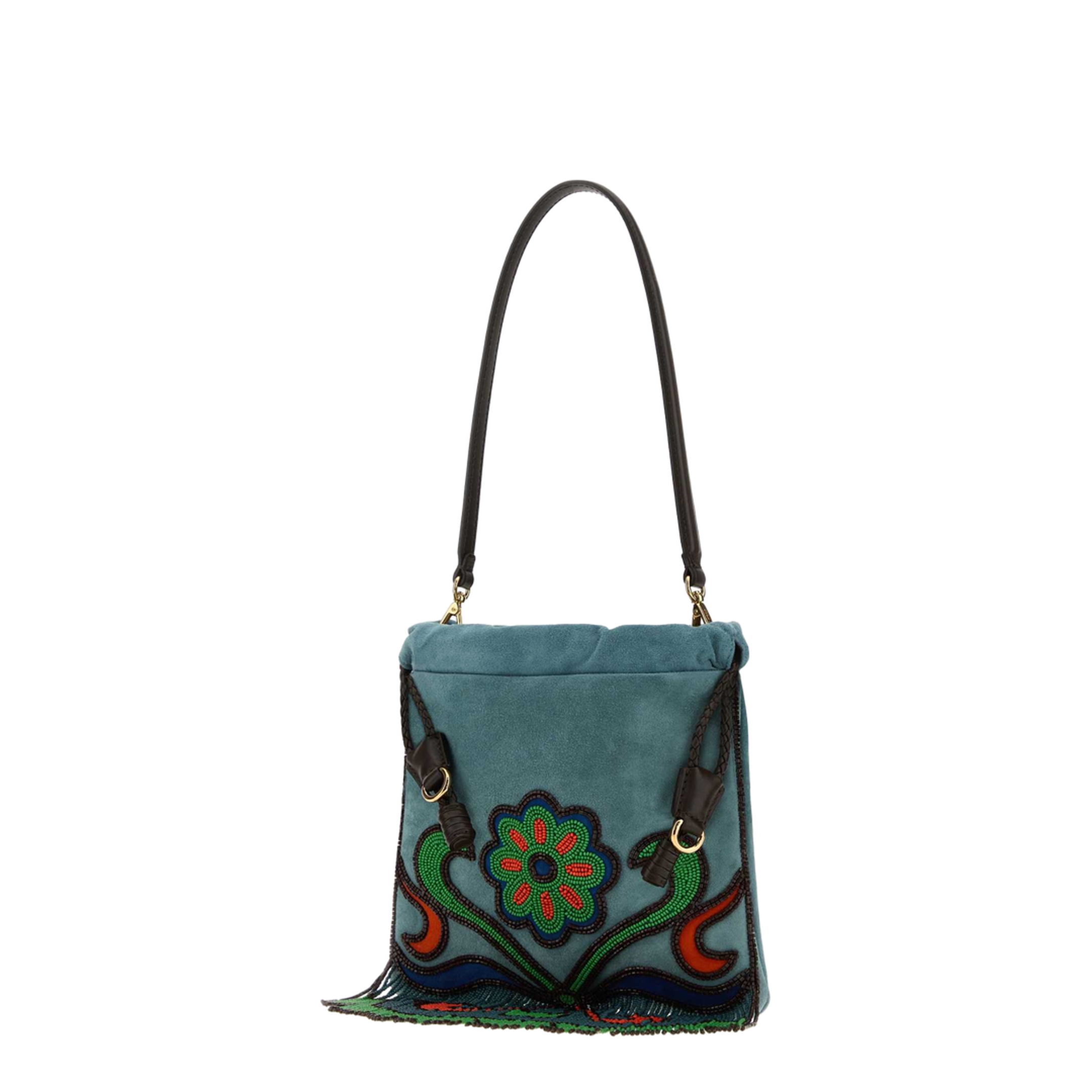 MAYFEYR - Etro - Light Blue Suede Small Kalispera Bucket Bag - WP1B0025AR497B0076CARDAZUC