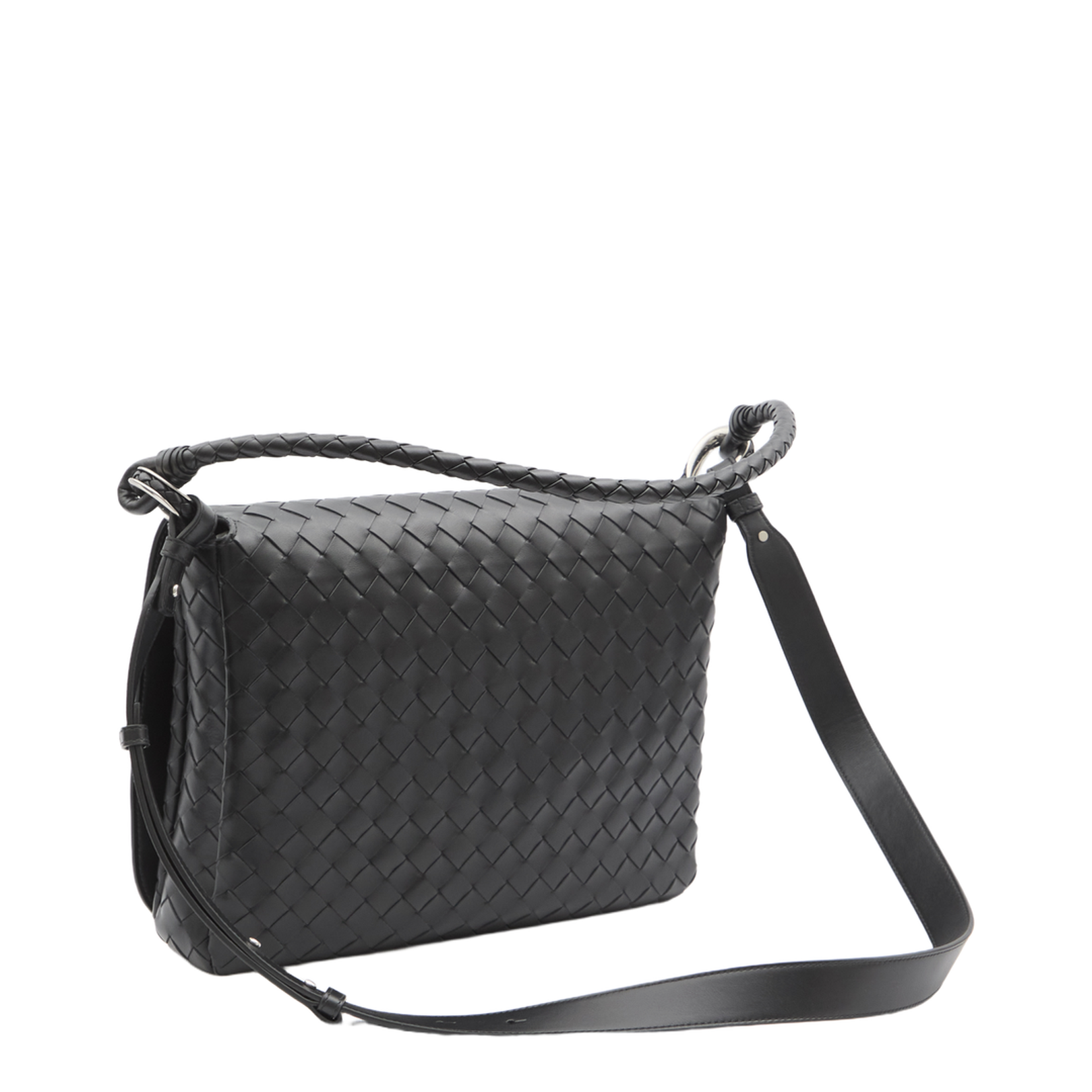 Swing Medium Leather Shoulder Bags - Black