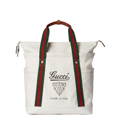 Printed Canvas Large Tote Bag