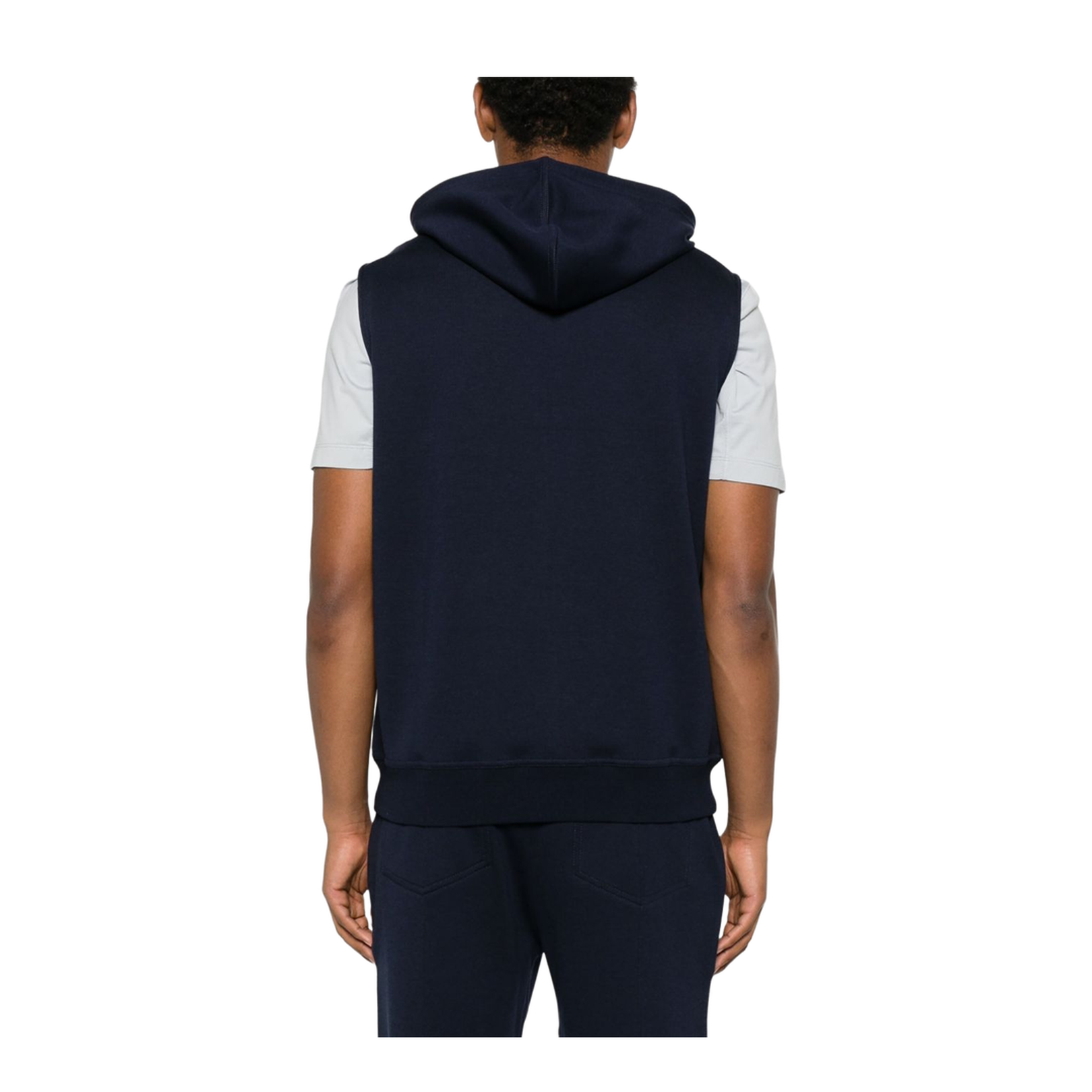 Cotton and Cashmere Blend Hooded Vest