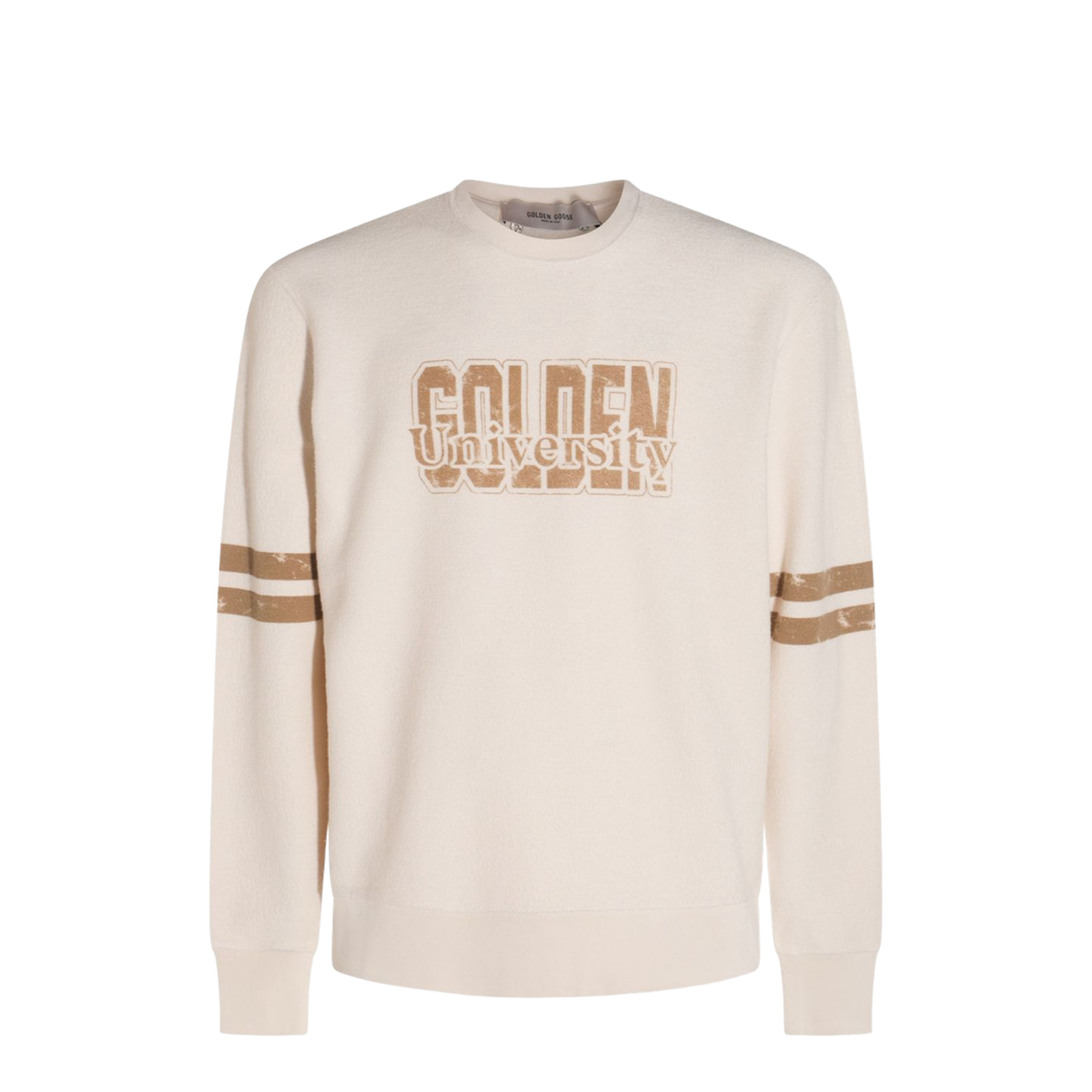 White Cotton Sweatshirt with Front Print