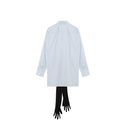 Light Blue Cotton Shirt with Gloves