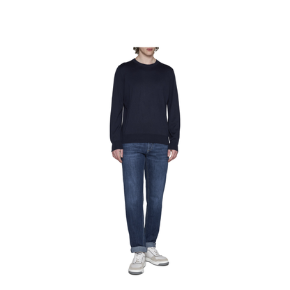 Navy Blue Cotton Sweater