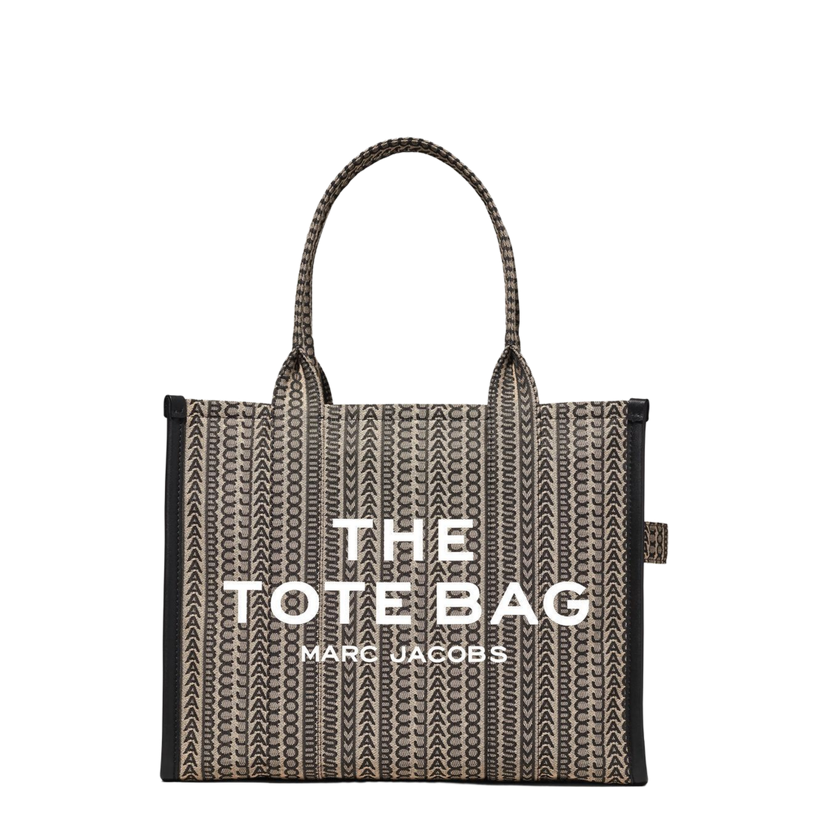 Fabric Bag with Monogram and Leather Details