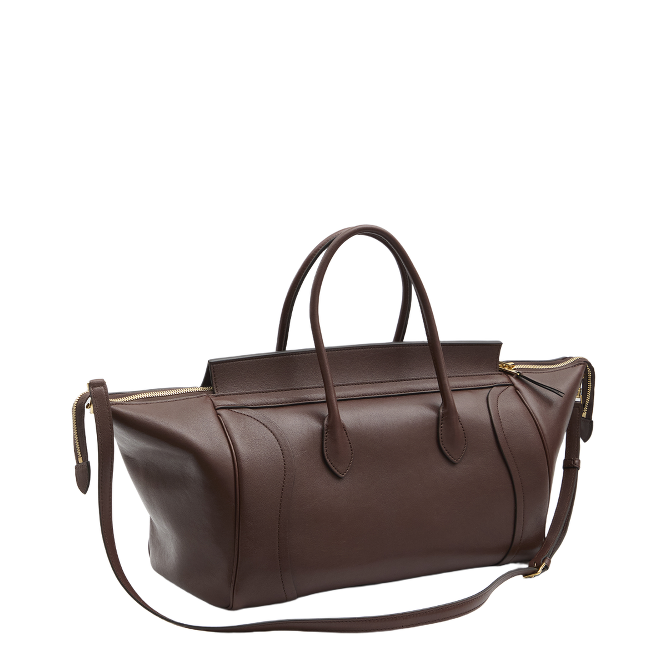 Medium New Luggage Bag Leather Brown