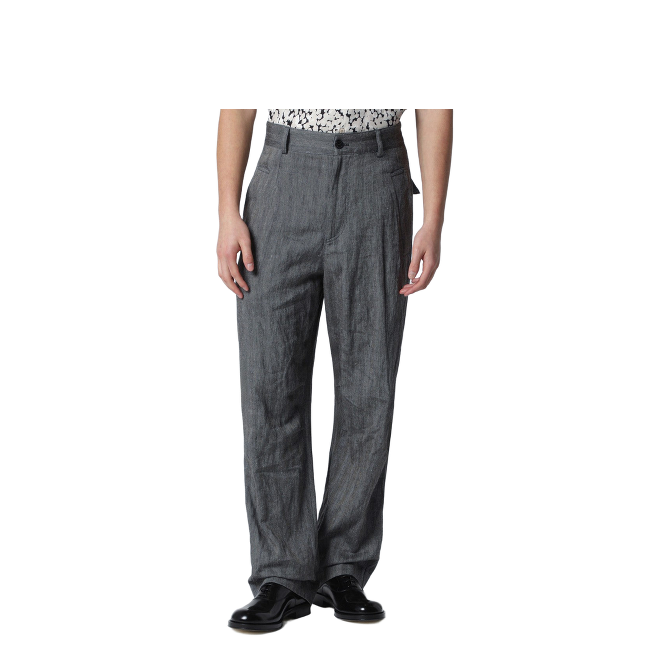 Black Herringbone Trousers