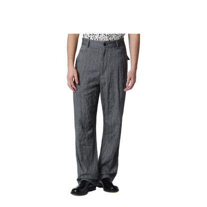 Black Herringbone Trousers