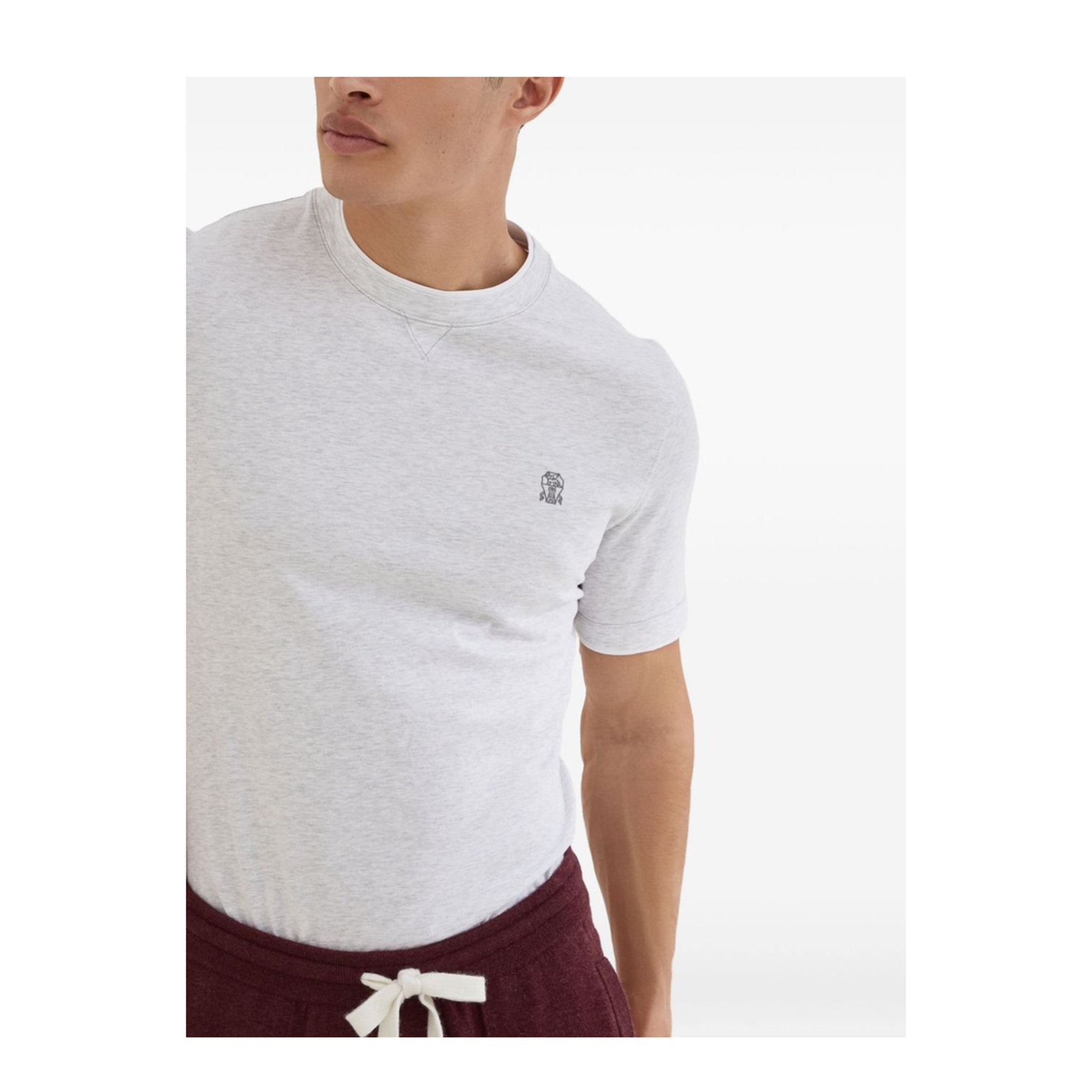 Light Grey Logo Cotton T-shirt