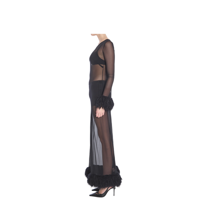 Mesh Jersey Long Dress