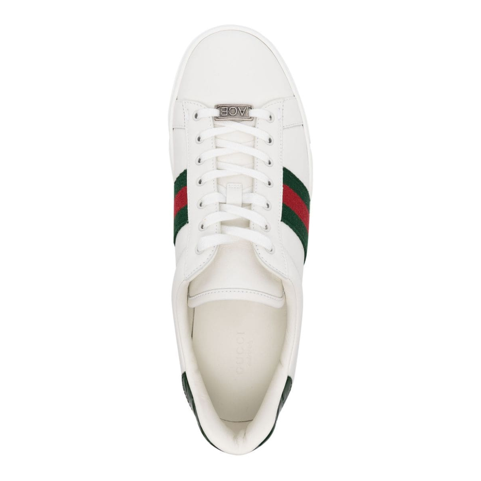 Ace Trainer with Web in White Leather