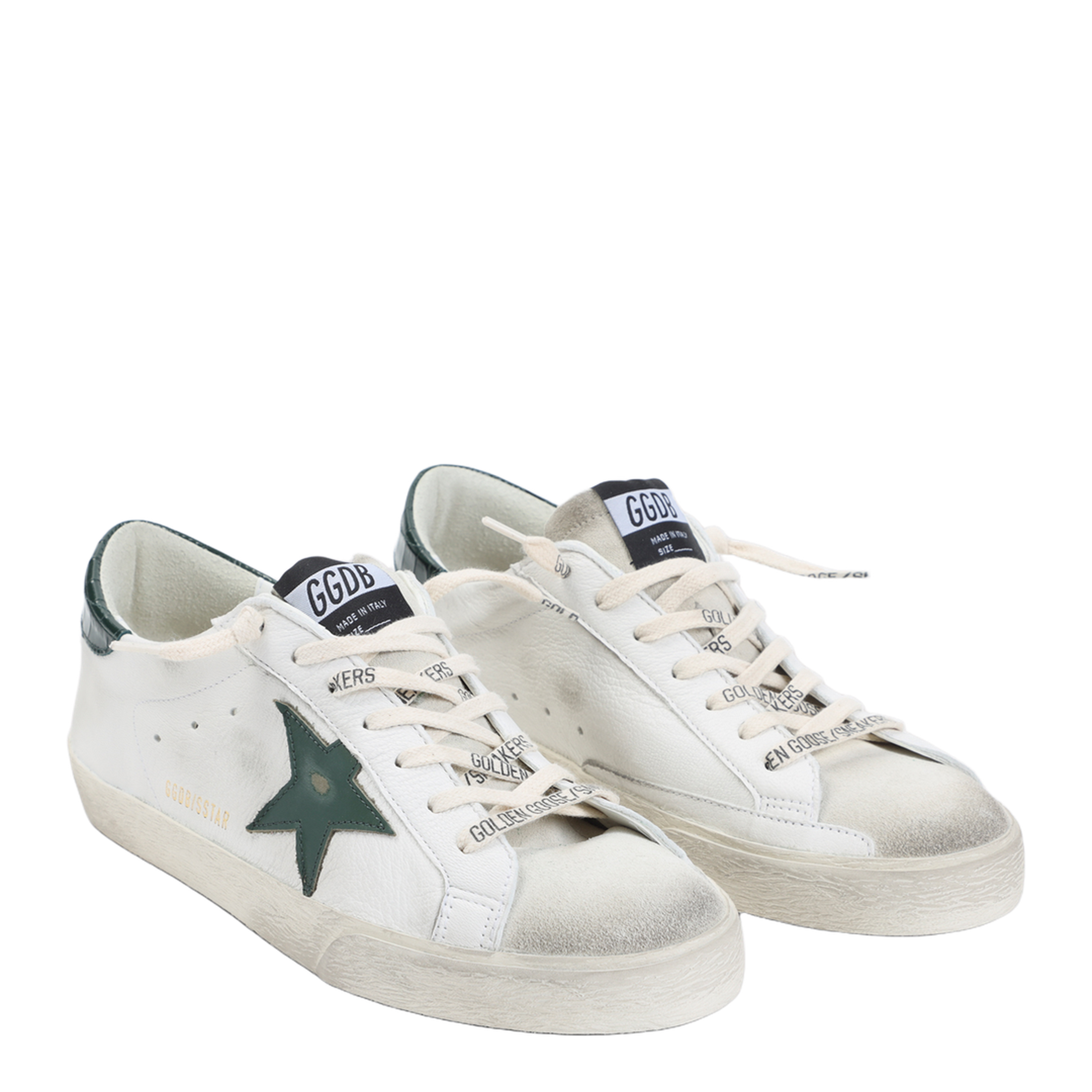 Super Star Nappa Upper Suede Toe and Tongue Leather Star Printed Leather Heel