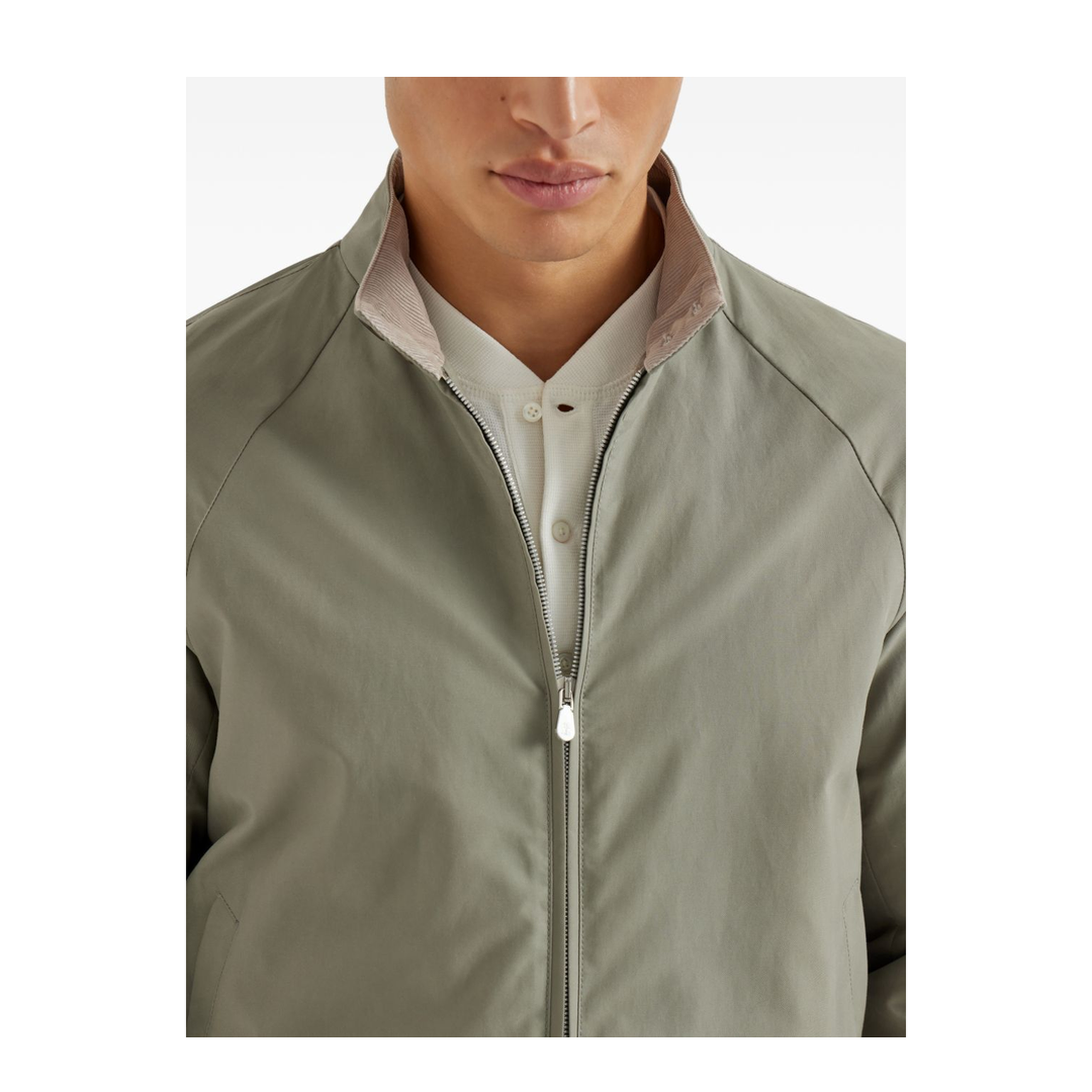 Technical Cotton Full-Zip Jacket