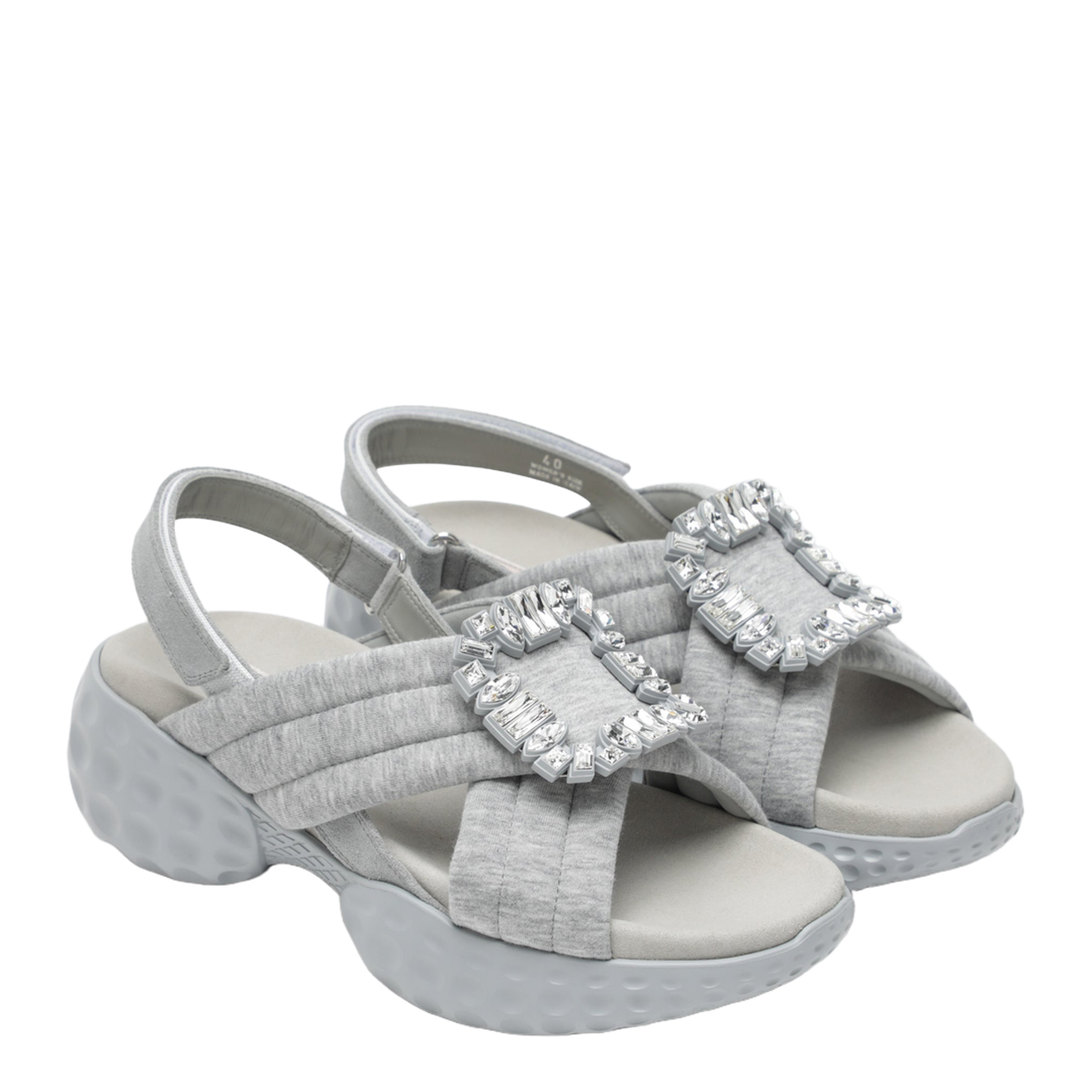 MAYFEYR - Roger Vivier - Run Slingback Sandals Grey With Crystals - RVW66733560VLR191Q