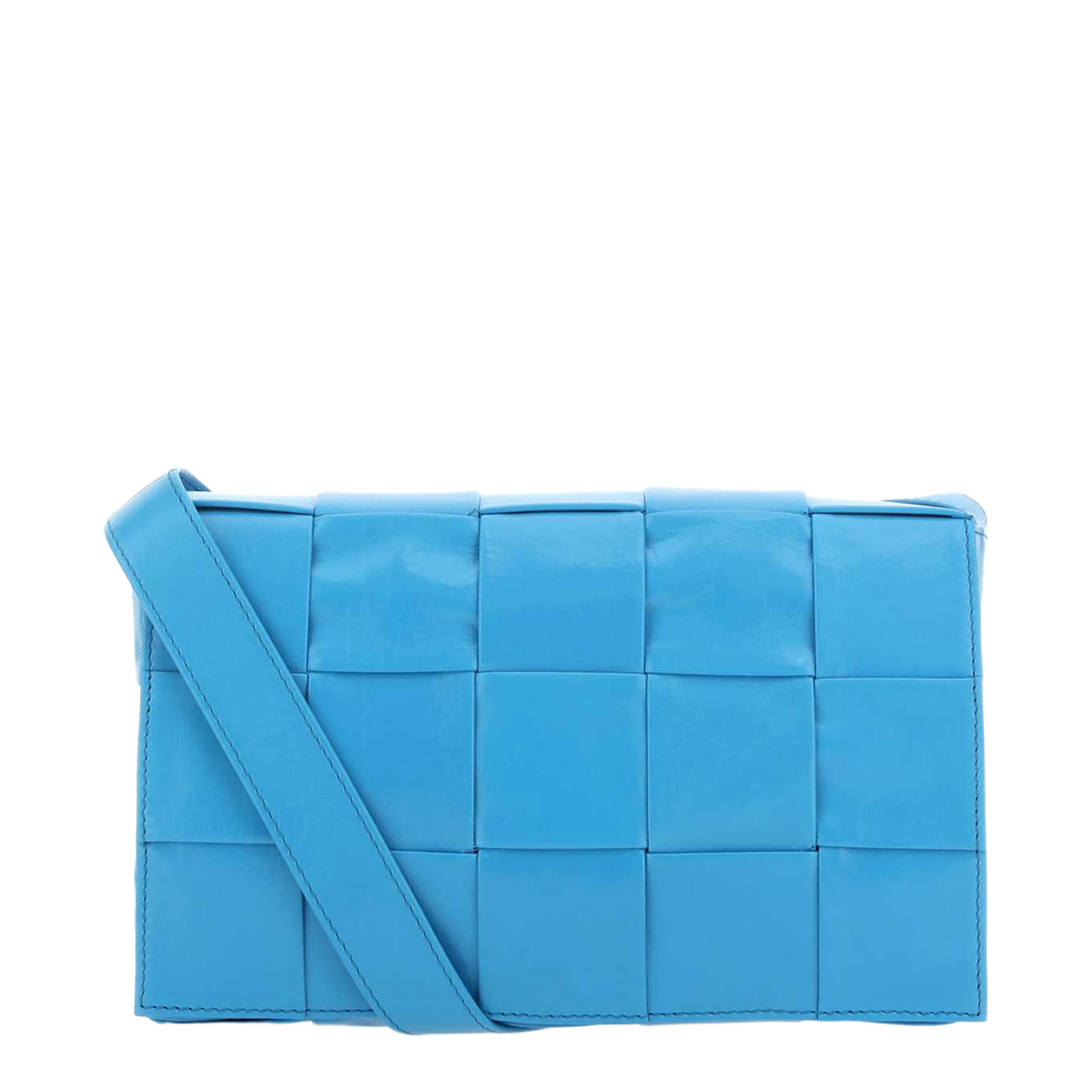 Turquoise Leather Cassette Crossbody Bag