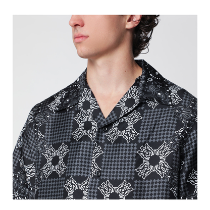 MAYFEYR - Amiri - Check Camp Checked Silk Camp Shirt In Black - AMTOSH1203SI001