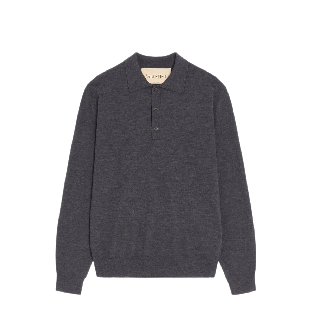 Charcoal Wool Polo Shirt