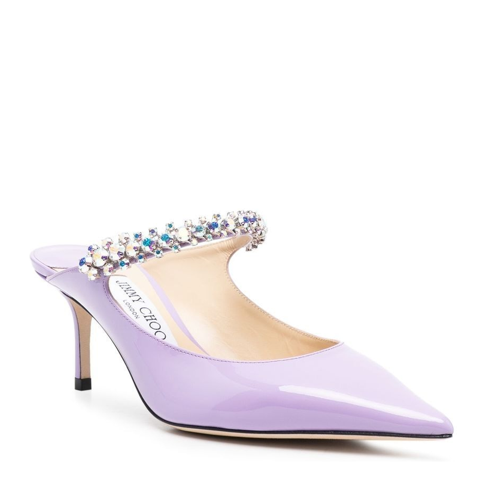 Elegant Wisteria Aurora Patent Mules