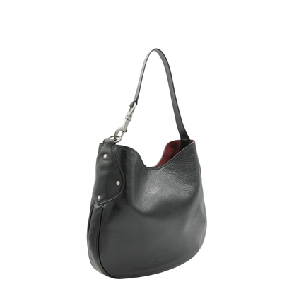 Hackney Shoulder Bag High Shine Calf Leather - Black