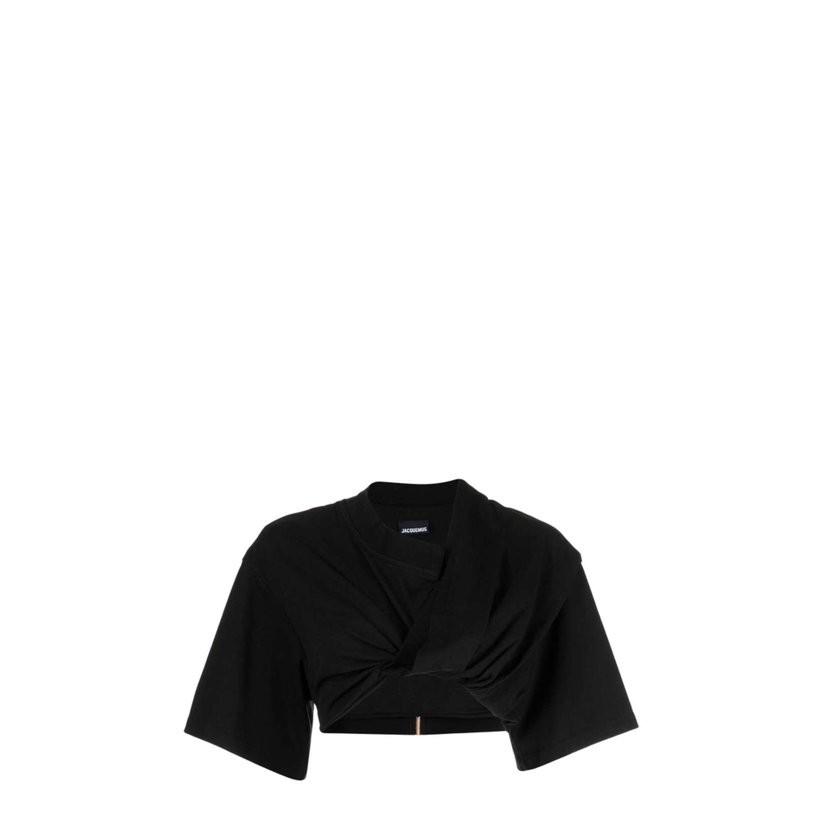 Black Cotton T-shirt with Cut-out Detailing