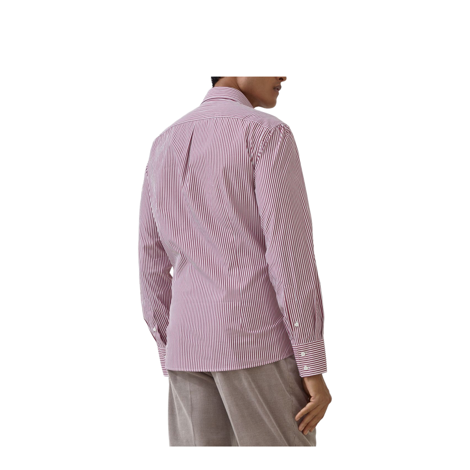 Striped Poplin Shirt in Light Purple
