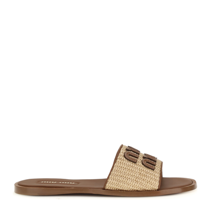 MAYFEYR - Miu Miu - Raffia Slippers Sandals - 5XX644F0053LOM