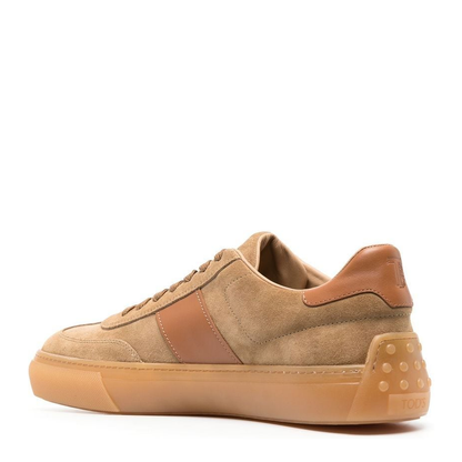 Beige Suede Low-Top Sneakers