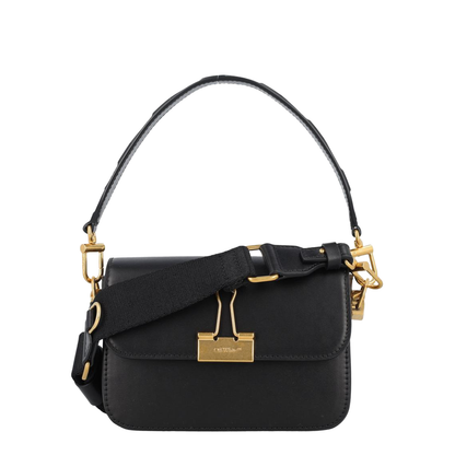 Plain Binder Beige Leather Crossbody Bag