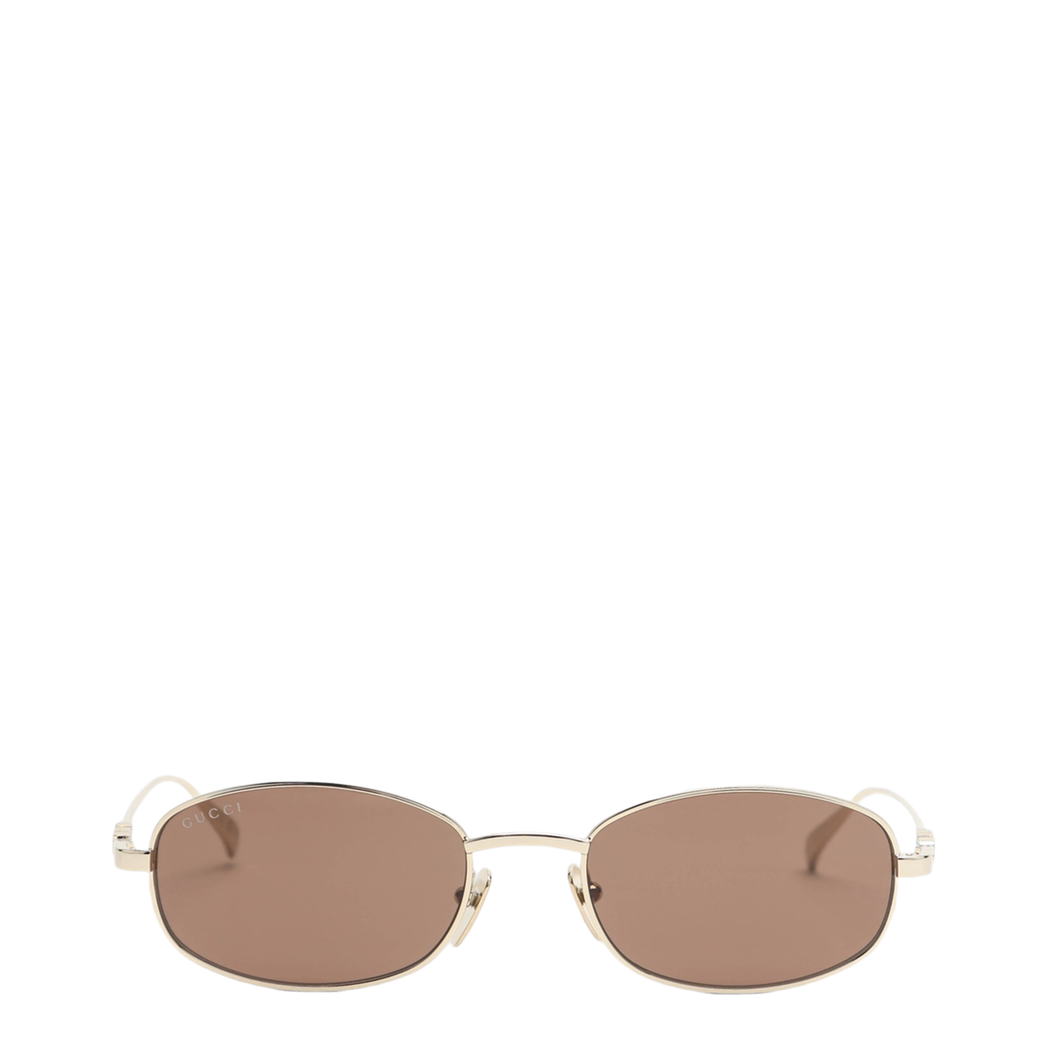 Gucci Gold Frame with Brown Lenses Oval Sunglasses Gucci GG2051S Oval Sunglasses | Fashion Eyewear main image 2