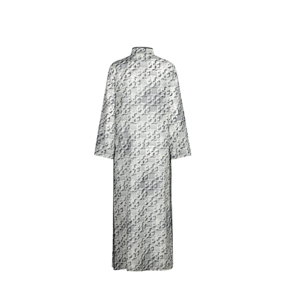 Grey Kaftan with Contrasting Trims