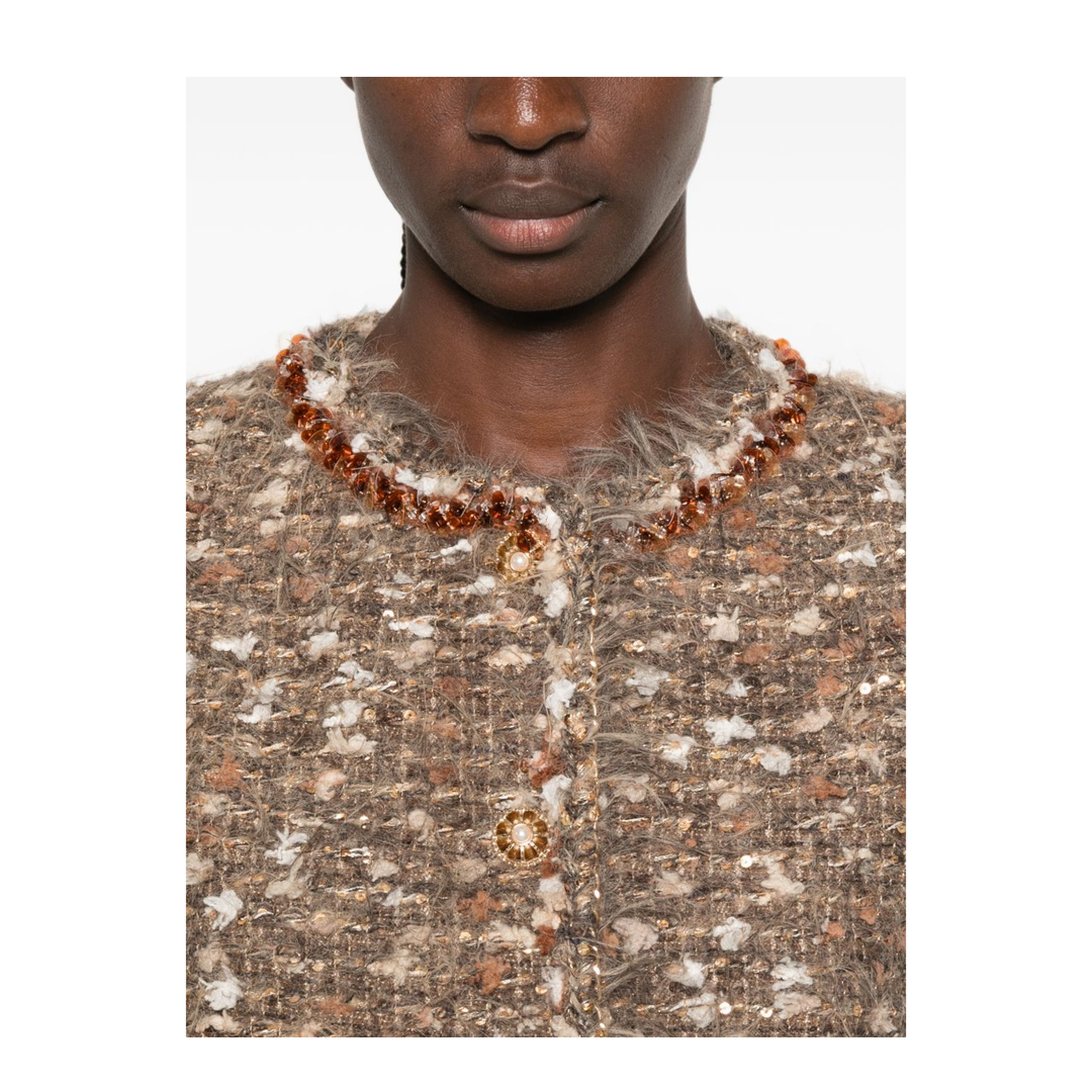 MAYFEYR - MINIME PARIS - Brown Sequin Jacket - 26WCTJ232SOFTBROWN