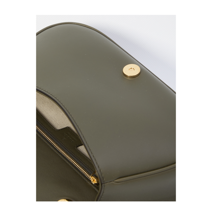 Blondie Medium Top Handle Bag in Forest Green Leather