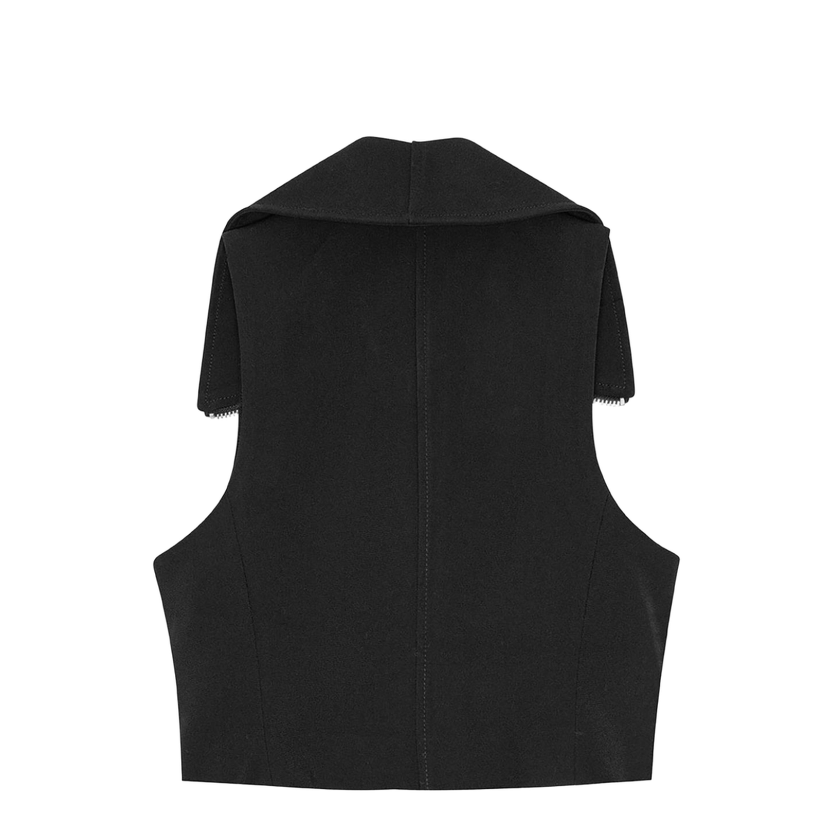 Black Recycled Polyester Crepe Texture Sweater