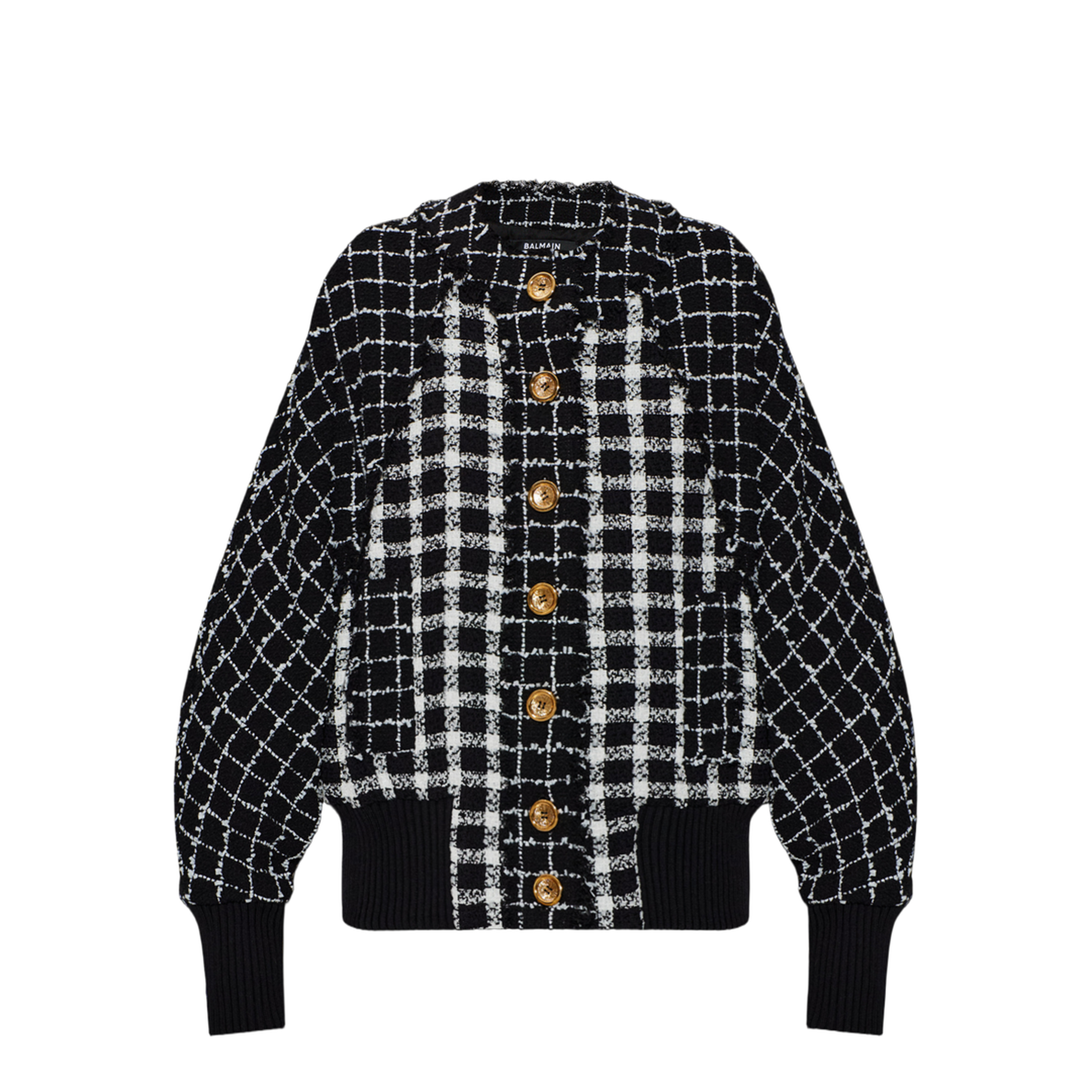 Tweed Bomber Jacket Black
