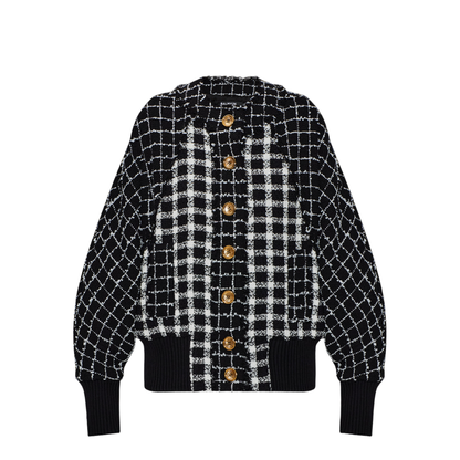 Tweed Bomber Jacket Black