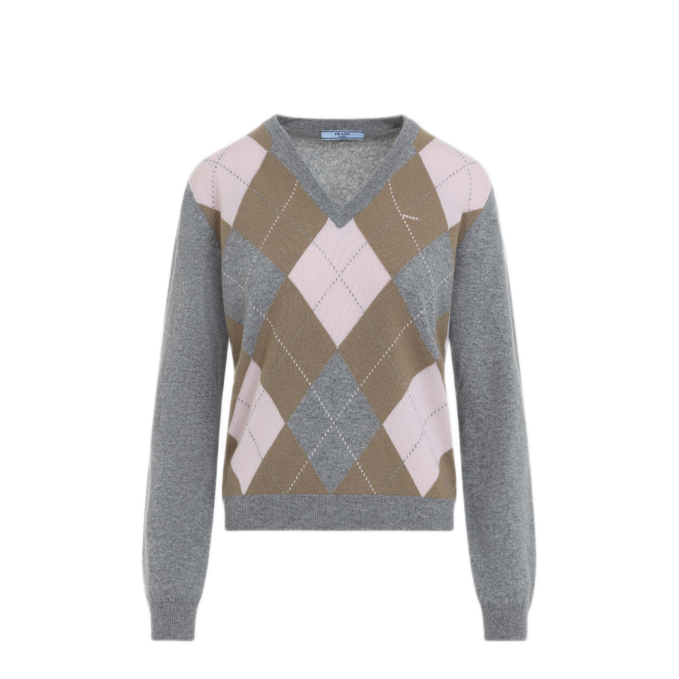 MAYFEYR - Prada - Argyle V-Neck Sweater - P24G3QSOOO6519F0LPX