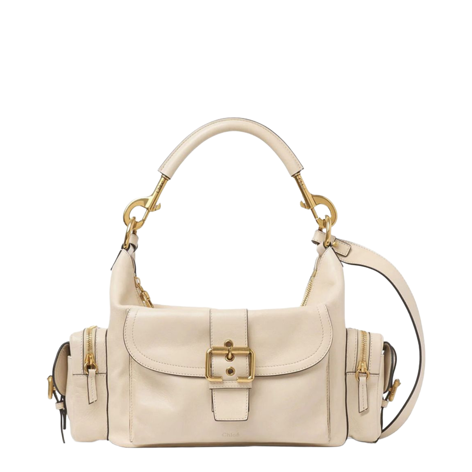 Smooth Grain Zip Shoulder Bag