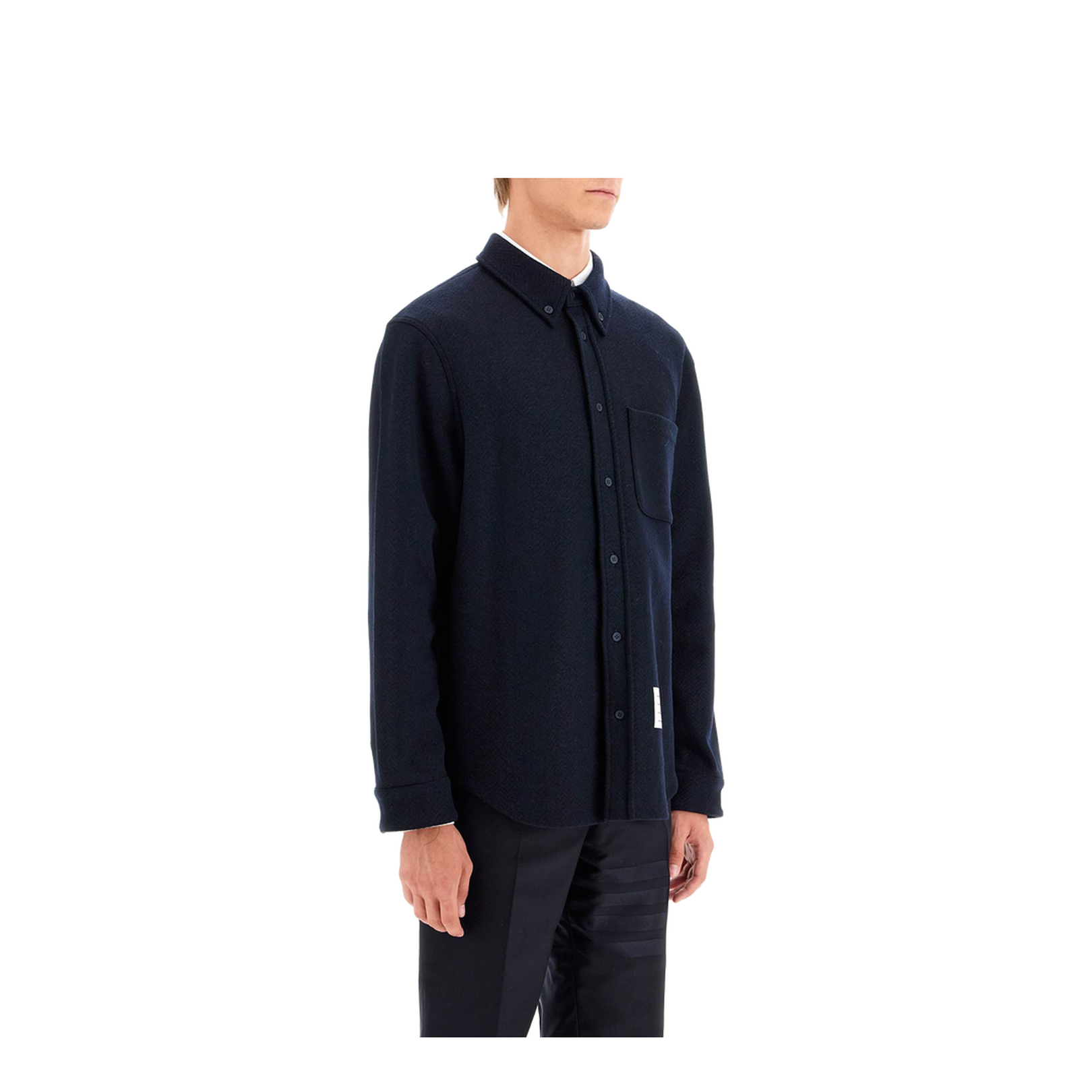 Midnight Blue Cotton Blend Oversize Shirt