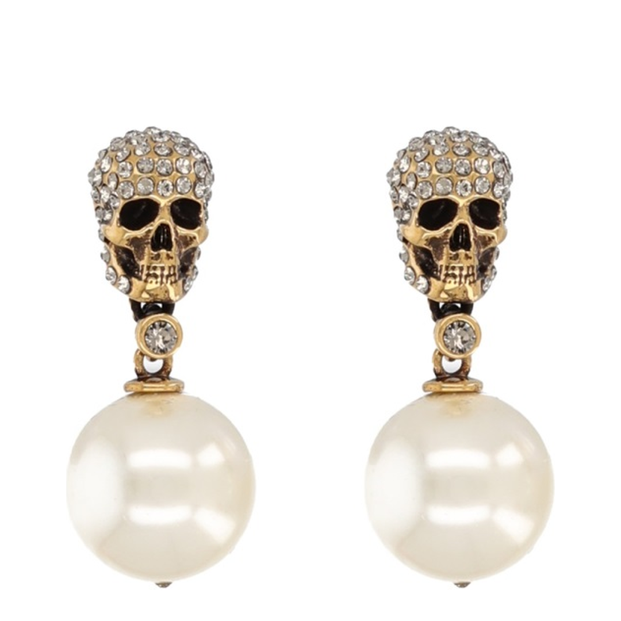 MAYFEYR - Alexander Mcqueen - Skull Earrings With Pavé - 855396I170A2375