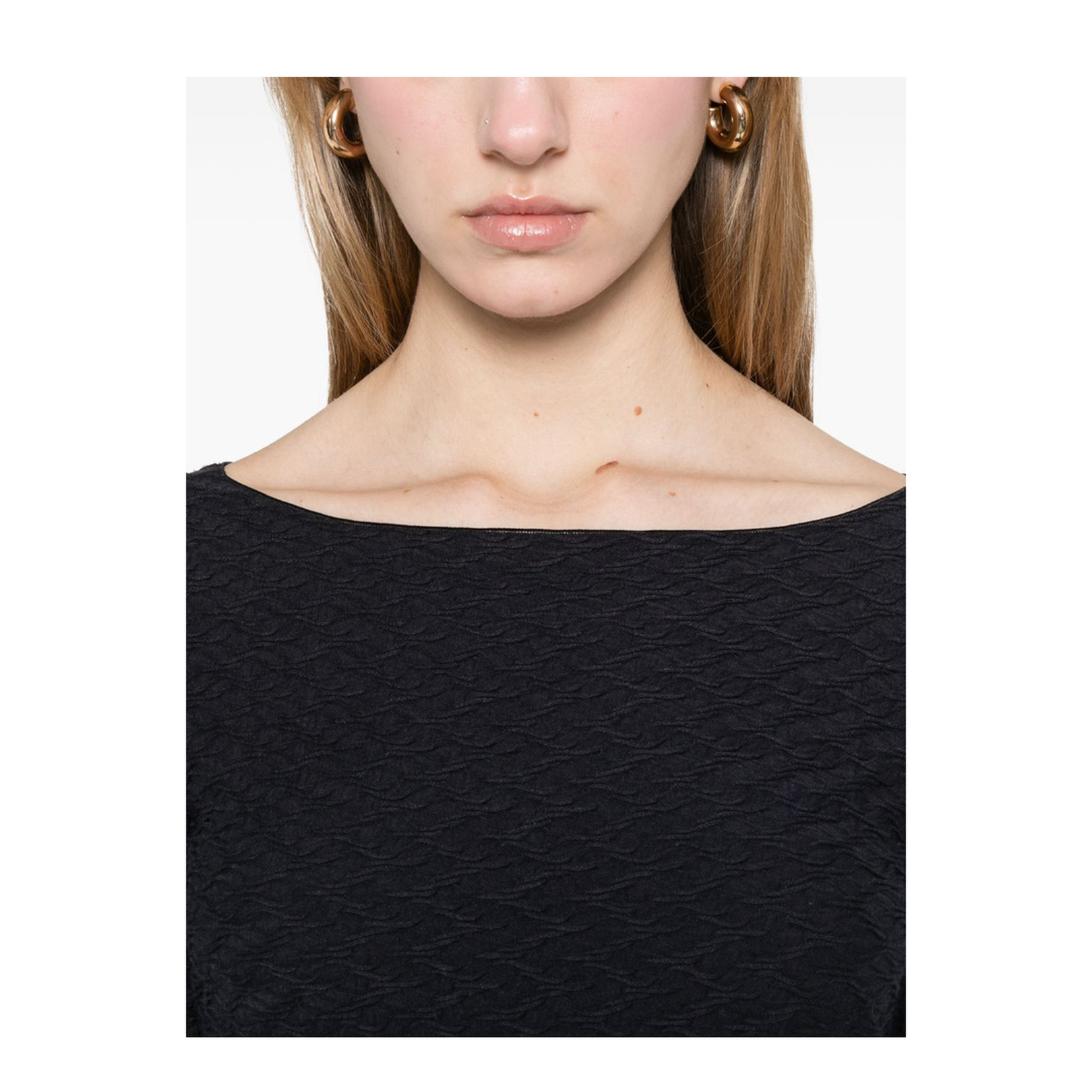 Jacquard Boat-Neck Top
